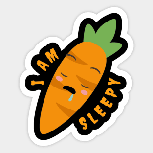 Sleepy Carrot Sticker